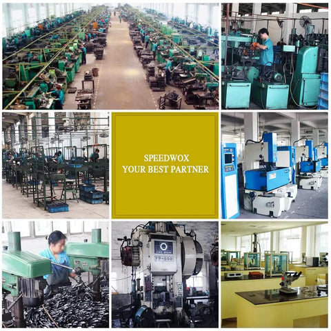 Factory interior showing workers using machines and equipment for manufacturing cutting tools and components.