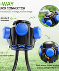 5-way quick connector for 50Ft Garden Drip Irrigation Kit With Automatic Watering System Quick Connectors Five Way Connector Adjustable Drippers For Raised Beds And Patio