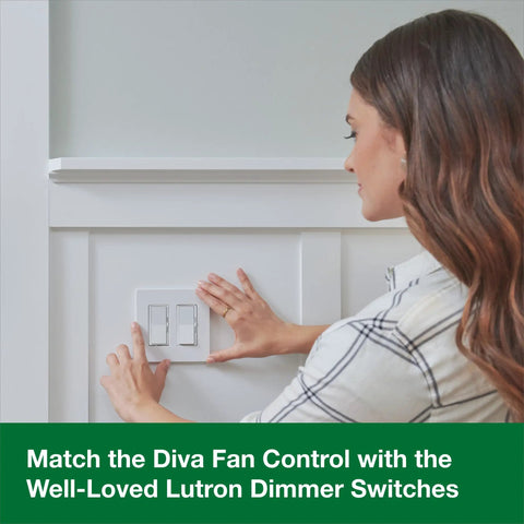 Space Saving 3 Speed Ceiling Fan Control Switch For Indoor Rooms Single Pole Or 3 Way White Finish DVFSQ-F-WH Ideal For Bedrooms Bathrooms Basements Not Compatible With Remotes Or Motorized Fans