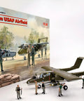Old-School Vietnam Era USAF Airfield Model Kit Scale 1 To 48 With OV-10A And O-2A Aircraft And 5 Pilot And Tech Figures