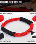 Red nylon-wrapped band from Three Pack Archery Bow Strength Trainer Bands Set With 30 Lbs 40 Lbs And 50 Lbs Resistance