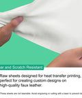 Person holding Sublimation Faux Leather Sheets For DIY Crafts With High Transfer Rate Waterproof And Scratch Resistant Leather