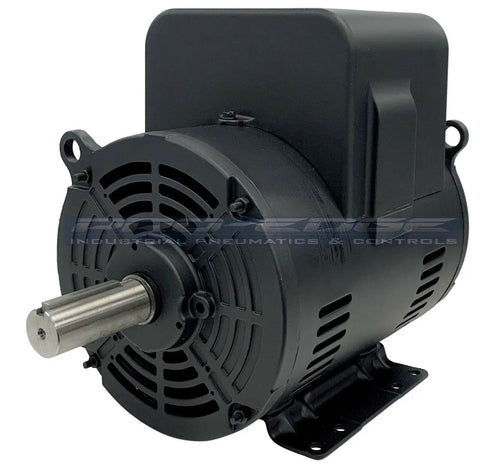Upgrade Your Rig With This Heavy Duty 7.5 Hp 3450 Rpm Single Phase 213T Frame Compressor Electric Motor, side view showing output shaft.