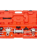 Nine-Way Slide Hammer Puller Set With Two-Jaw And Three-Jaw Options For Front-Wheel Bearings And Rear-Axle Hub Removal Kit