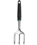 Mr. Pen black mini hand rake, metal 3-prong hand cultivator with black-green handle