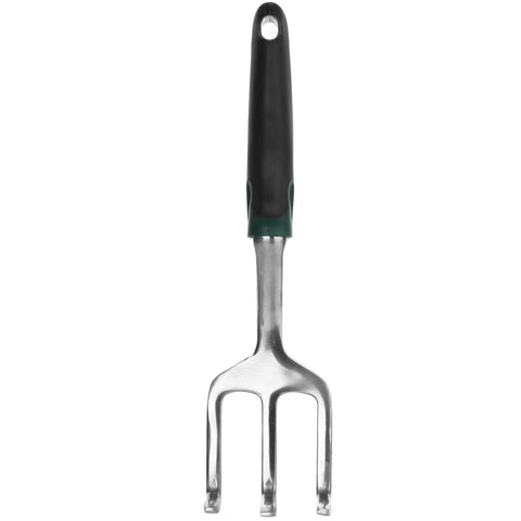 Mr. Pen black mini hand rake, metal 3-prong hand cultivator with black-green handle