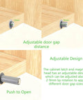 Adjustable installation of 10 Pack Magnetic Push Latches For Cabinet Doors And Drawers Featuring Quiet Soft Close Action In Matte Gray Tone.