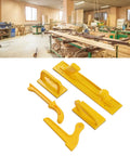 Five Piece Safety Push Blocks Set For Table Saw And Router Table Push Sticks With Hand Protection in a workshop setting