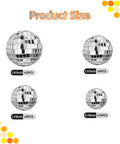 27 Piece Disco Ball Cake Toppers Set With Retro Turntable Dancers And Four Size Options 0.79 In 1.18 In 1.57 In And 1.97