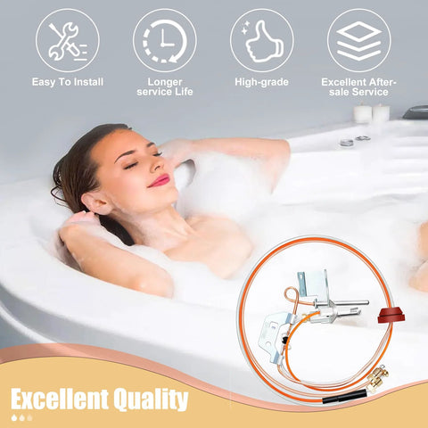 9003542 natural gas pilot assembly for water heater with copper tubing and metal valve