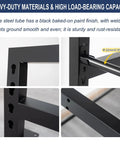 Heavy Duty Garage Mobile Vinyl Wrap Organizer Rack Featuring Adjustable Multi Tier Metal Frame And Smooth Rolling Lockable Casters close-up of steel frame joints showing sturdy construction.