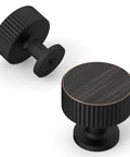 10 Pack Oil Rubbed Bronze Cabinet Knobs For Kitchen And Bath Cabinets Easy To Install Durable Metal Pulls That Elevate Any Drawer Or Dresser Upgrade Your Space With Classic Vintage Style, black ribbed cabinet knob, 27mm x 28mm