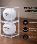 Clear Golf Ball Cube Display Case Six Pack For 360 Degree View, Dust Proof Acrylic Ball Holders with premium acrylic material.