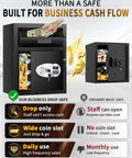 Comparison of a 2.6 Cu Ft Depository Safe For Business with Quick Drop Slot and a regular safe, highlighting key features.