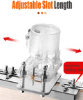 Adjustable slot length feature of Compact Wood Router And Laminate Trimmer With Palm Handle showing clear setup and settings.