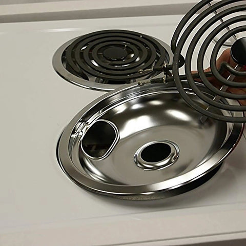 Replacement Chrome Drip Pans Set For Electric Ranges Includes 8 Inch And 3 Six Inch Pans In A 4 Pack Made In The USA Durable Chrome Plating Fits