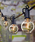 69 Foot G40 Globe Outdoor String Lights With 32 Edison Bulbs Plus 2 Spares Waterproof Connectable, bulbs hanging outdoors