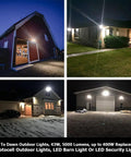 Dusk To Dawn LED Outdoor Lighting For Barn Security Yard And Parking Lot Flood Light That Slaps 43W 5000LM on barn at night