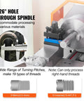 1.26 inch spindle with turning pitches on Compact Metal Lathe 7 X 16 Inch 800W Desktop Lathe With Variable Speed 150 To 2500 RPM