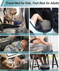 Inflatable Foot Rest Pillow For Travel And Home used in airplane, car, home, high-speed rail, and office for comfort and sleep.