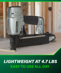 Wide Crown Pneumatic Stapler for Sheathing and Insulation, 16 Gauge Nailer with 1 in to 2 in Staples, Lightweight 4.7 lbs