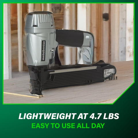 Wide Crown Pneumatic Stapler for Sheathing and Insulation, 16 Gauge Nailer with 1 in to 2 in Staples, Lightweight 4.7 lbs