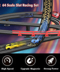 Dope 32Ft Electric Powered Slot Car Race Track Set With Four High Speed Cars And Dual Hand Controllers on twisty track