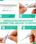 Professional Grade Seven Piece Alloy Scribing Tool Kit With Hella Sharp Micro Blades For Precision Gunpla Line Etching And Resin Detailing Badass Modeler Gear installation instructions for the scribing tool with blades.