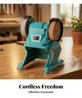 21V Cordless Dual Wheel Bench Honing Tool Packs Legit Power And Stays Rock Solid During Heavy Use Works Like A Charm On Dull Blades, teal sharpener with dual grinding wheels.