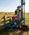 Portable Water Well Drilling Rig With Hydraulic Drive For Small Farms Residential Lots And Groundwater Projects Flexible Depths And Hole Diameters Easy Transport And Quick Setup on a farm.