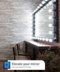 Vanity mirror with 10 Pack E12 LED Bulbs G14 Globe Vanity Lights Daylight 5000K CRI92 450 Lumens 5W Equal 40W Frosted Non Dimmable