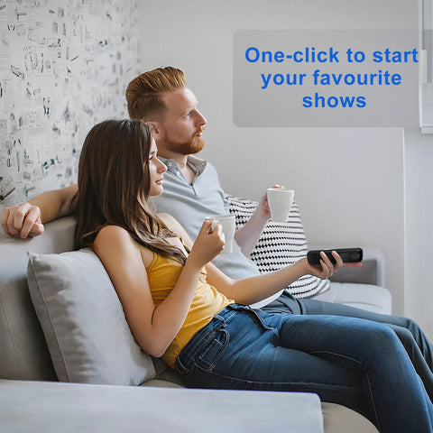 Couple using Two Pack Replacement Remote For Smart TVs Backups, Plug And Play, Compatible With Hisense Onn Sharp Series.