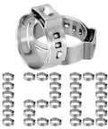 120 Piece Single Ear Hose Clamp Set 15.0 To 17.5 Mm 304 Stainless Steel Cinch Crimp Rings for plumbing and garden use