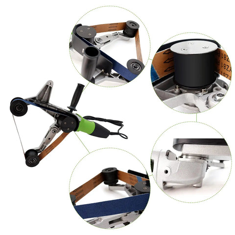110V 800W Pipe And Tube Polisher with Stainless Round Sander, 360 Degree Rotation and 6 Speed Adjustable features shown