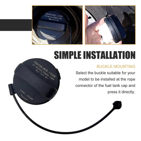 Leakproof Tight Fit Gas Cap Easy Install Replacement For Nissan Infiniti ABS Black Fuel Cap Direct OEM 17251-1VZ0D 17251-3JA0A showing installation guide