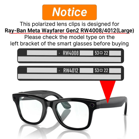 Polarized Clip Ons For Ray Ban Meta Wayfarer Gen 1 And Gen 2 Large 53 22 Sunglasses Discoloration Clips Protect notice