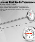 Stainless Steel Needle Thermometer with 8-1/2" length for real-time coolant temperature measurement.