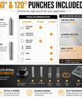 Precision Optical Center Punch Kit Delivering Dead On Accuracy With Crisp Crosshair View, 60° and 120° punches included.
