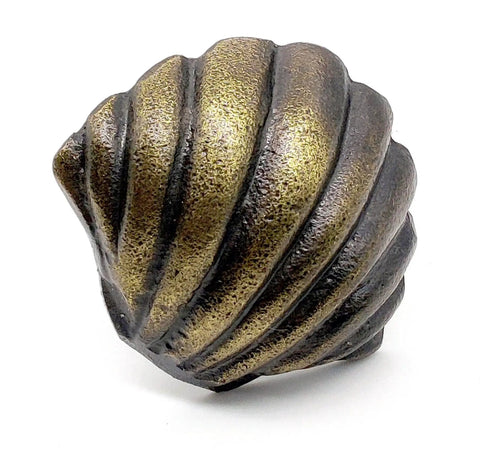Ocean Theme Cast Iron Door Knob with Retro Bronze Finish for Cabinets and Dressers, Handmade and Rust Resistant