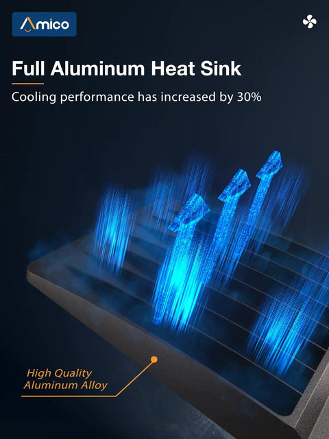 Full aluminum heat sink for 300W LED Parking Lot Light With 39,000 Lumens At 5000K Daylight White shown with cooling effect.