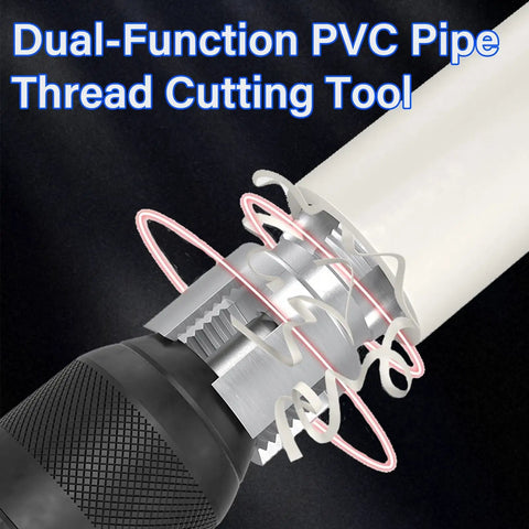 Two Pack Dual Function Pipe Threader Kit For Home DIY Internal And External PVC Cutter With One Half Inch And Three Quarter Inch Dies Electric Drill Compatible cutting PVC pipe