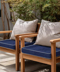 2 Pack Outdoor Patio Chair Cushions 20x20x4 Navy Waterproof With Non Skid Ties High Density Foam Cushion And Cover Included