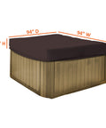 Customizable 18 Oz Waterproof Hot Tub Cover With Elastic Hem For Snug Fit, Weather Resistant Outdoor Square Spa Cover In Coffee