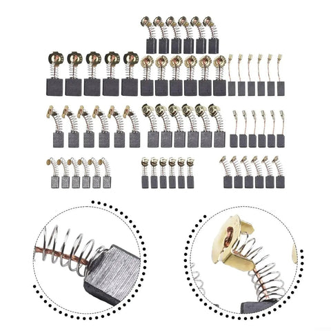 Carbon Brush Replacement Kit For Electric Motors, 60 Pieces In 10 Sizes, Power Tool Parts For Dewalt Angle Grinder DWE402 Drill Saw CB204