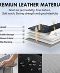 Universal Car Seat Covers Full Set With Nappa Leather Look Waterproof Seat Protector material layers illustration
