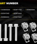 High Octane Exhaust Manifold Flange Bolts And Nuts 03442 Hardware Kit Four Piece features bolts and nuts listed by part numbers.