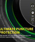 Fat Tire Liners 2 Pack TPU Tube Protection For Fat Bikes And E Bikes, showing puncture protection against thorns, sharp debris, and glass.