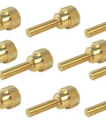 10 Pack Solid Brass Thumb Screws 10-32 Thread 3/4 Inch Diamond Knurled Head With Straight Shoulders Zero Sweat Hand Tightening