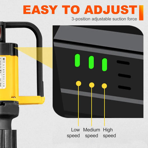 Handheld Cordless Oil Pump With 2 Batteries And 100W Motor For Liquid Transfer Adjustable speed settings display for viscous fluids.