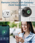 Top Tier Fingerprint Deadbolt Smart Lock With Bluetooth App Control And Steel Keys For Main Entrance showing remote unlock feature.